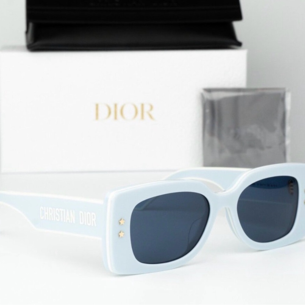 CHRISTIAN DIOR DIORPACIFIC RECTANGULAR SUNGLASSES BLUE